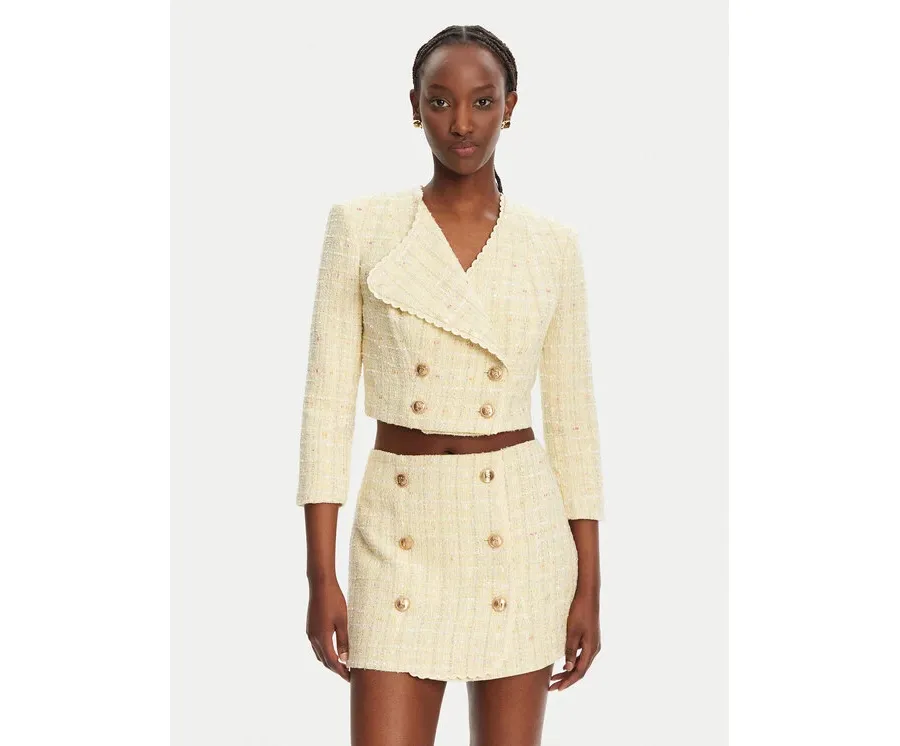 obrazek 1 Elisabetta Franchi Marynarka GI-160-52E2-V600 Żółty Regular Fit