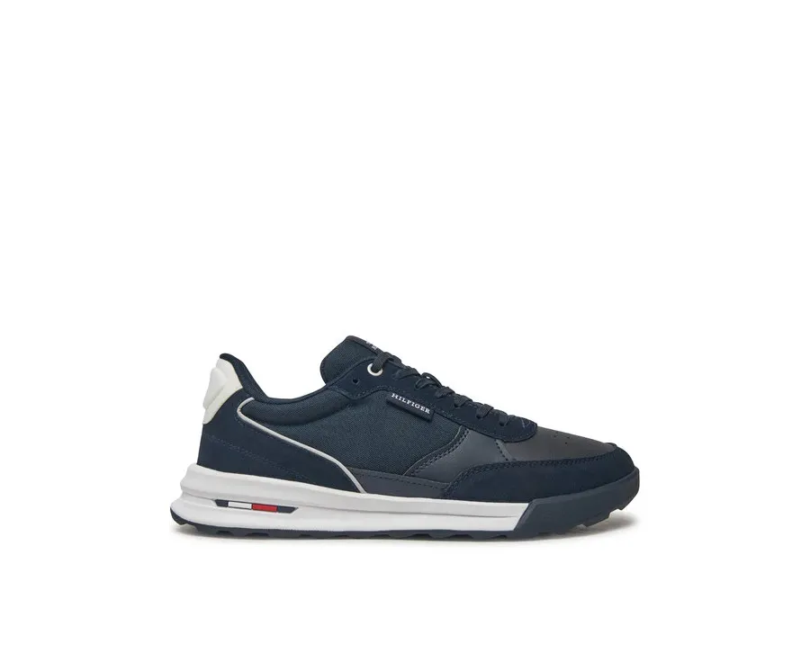 obrazek 1 Tommy Hilfiger Sneakersy Retro Runner Mix Rwb FM0FM05371 Granatowy