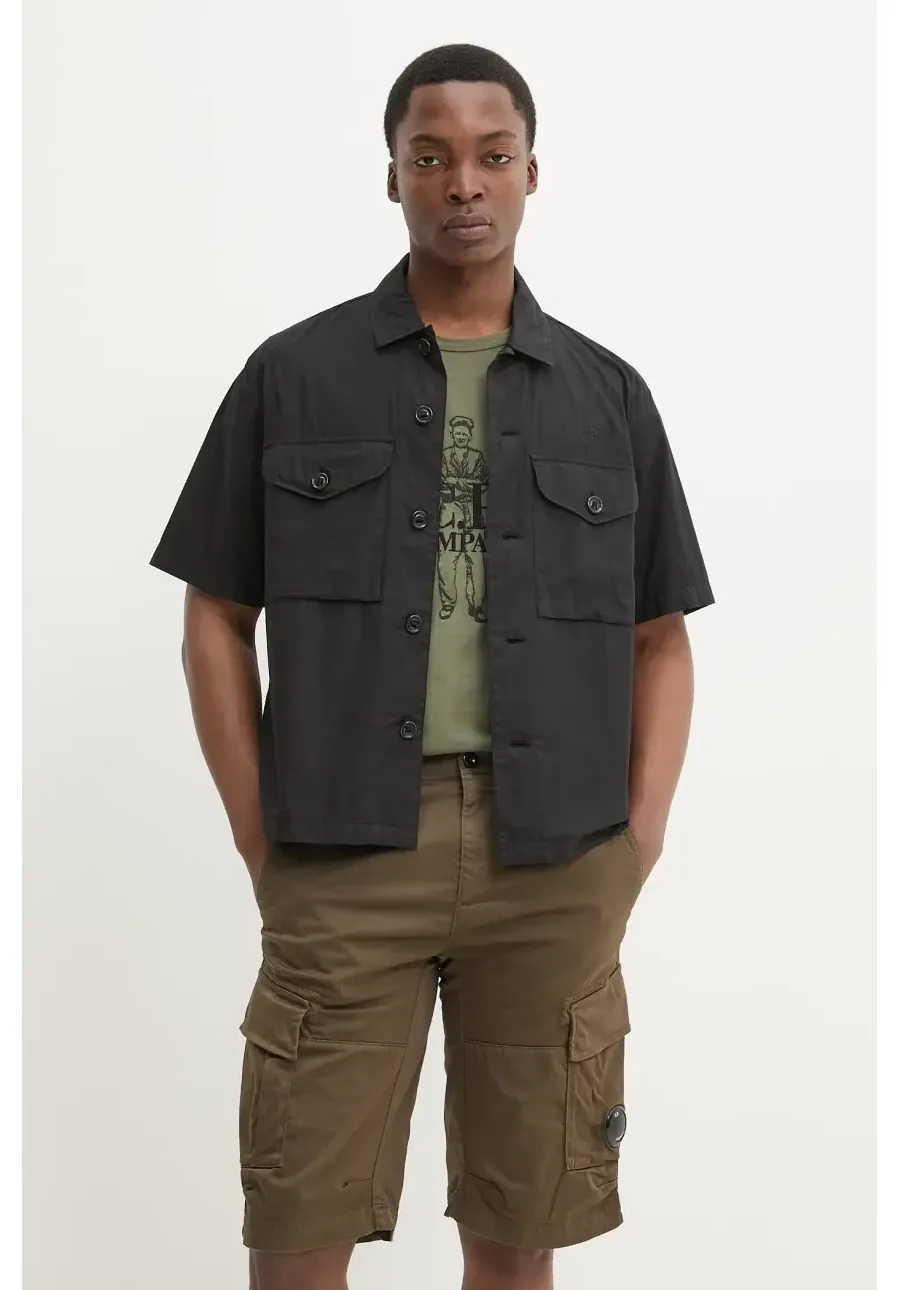 obrazek 1 C.P. Company koszula bawełniana męska kolor czarny relaxed 18CMSH236A005328G