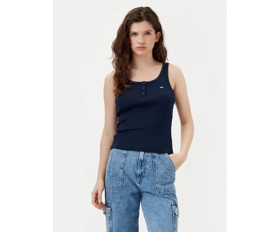 obrazek 1 Tommy Jeans Top DW0DW19492 Granatowy Slim Fit