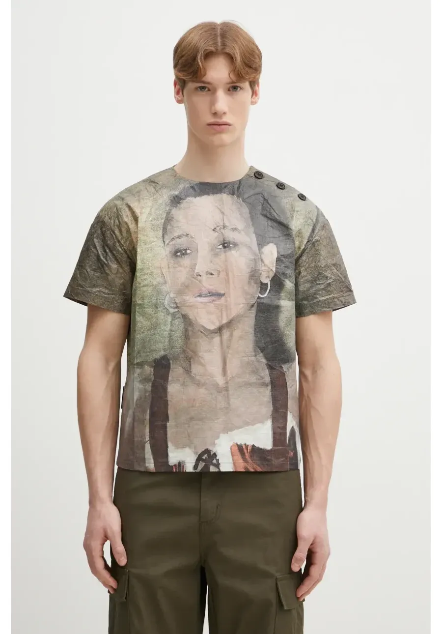 obrazek 1 Andersson Bell t-shirt Remy Printed Tyvek męski kolor beżowy wzorzysty atb1269u