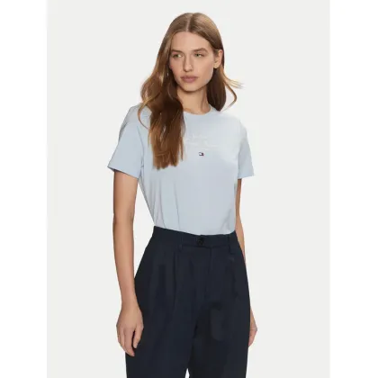 Zdjęcie Tommy Hilfiger T-Shirt WW0WW43895 Błękitny Regular Fit