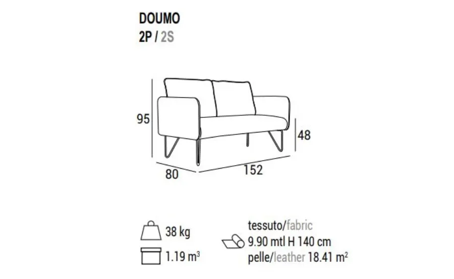 obrazek 5 Włoska sofa z kolekcji Doumo tapicerowana skórą lub tkaniną
