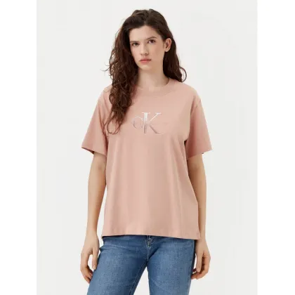 Zdjęcie Calvin Klein Jeans T-Shirt Monologo J20J224798 Beżowy Relaxed Fit