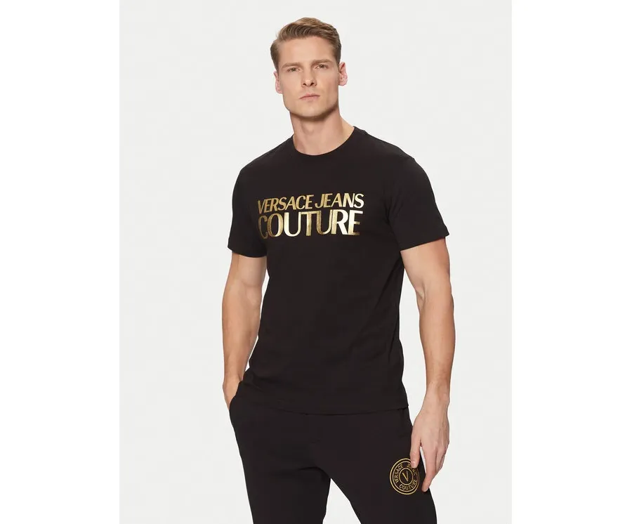 obrazek 1 Versace Jeans Couture T-Shirt 78GAHT05 Czarny Regular Fit