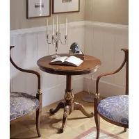 Picture Antique round walnut table with gold elements