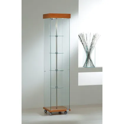 Picture Stylish storefront with rotating shelves and overhead lighting