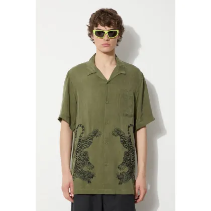 Zdjęcie Maharishi koszula Take Tora męska kolor zielony relaxed 5100.OLIVE