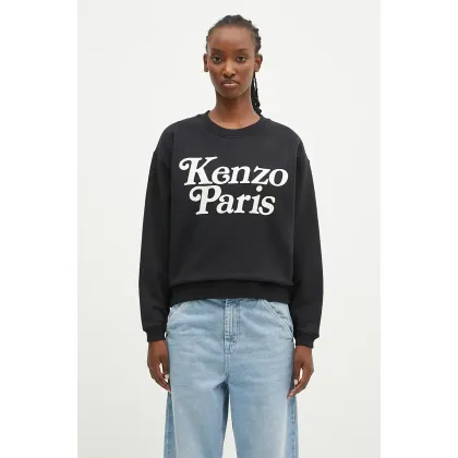 Zdjęcie Kenzo bluza bawełniana by Verdy Regular Sweatshirt damska kolor czarny z nadrukiem FE52SW1274MF.99