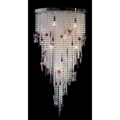 Zdjęcie Żyrandol wykonany z kryształów Asfour oraz ręcznie robionych motyli i kul ze szkła Murano - Il Paralume Marina