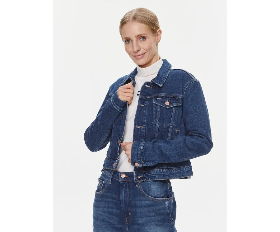 obrazek 1 Tommy Jeans Kurtka jeansowa Izzie DW0DW17211 Granatowy Slim Fit