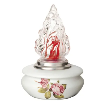 Zdjęcie Porcelanowa lampa ze zdobieniami na grób