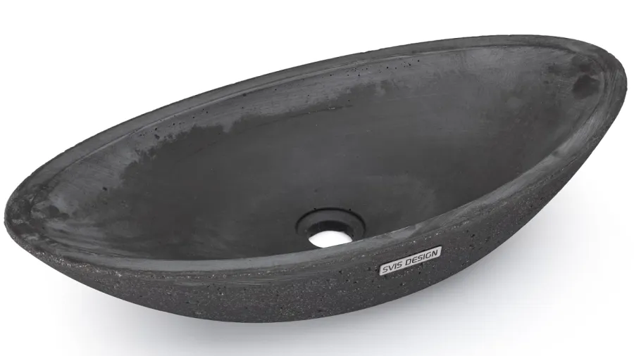 obrazek 2 Stylowa umywalka 60 cm ORION BRUSHED – bardzo ciemnoszary, bez dekoru, lakier matowy