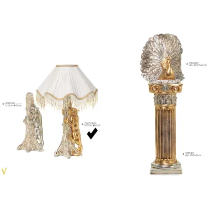 Picture Avant-garde, ceramic panther lamp on a trunk - Valle d'oro Patchi