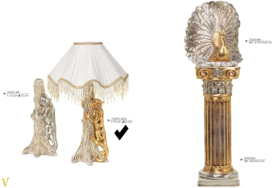 obrazek 1 Awangardowa, ceramiczna lampa pantera na pniu - Valle d'oro Patchi
