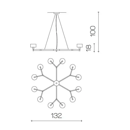 Zdjęcie Współczesny żyrandol wykonany z mosiądzu w kolorze polerowanego niklu w komplecie z abażurami - Il Paralume Marina