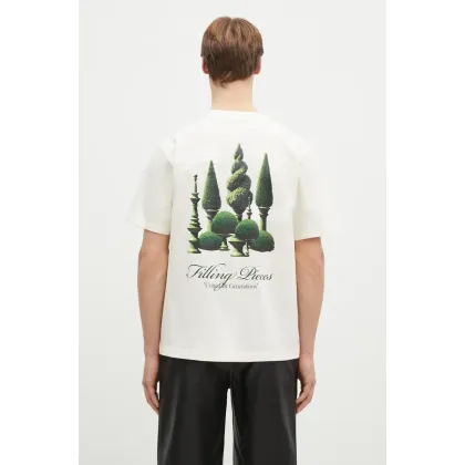 Zdjęcie Filling Pieces t-shirt bawełniany kolor beżowy z nadrukiem 74499849936