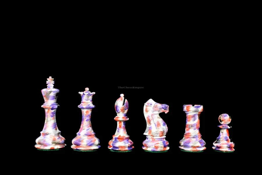 obrazek 2 Oryginalne fioletowo-białe figury do królewskiej gry - The Chess Empire