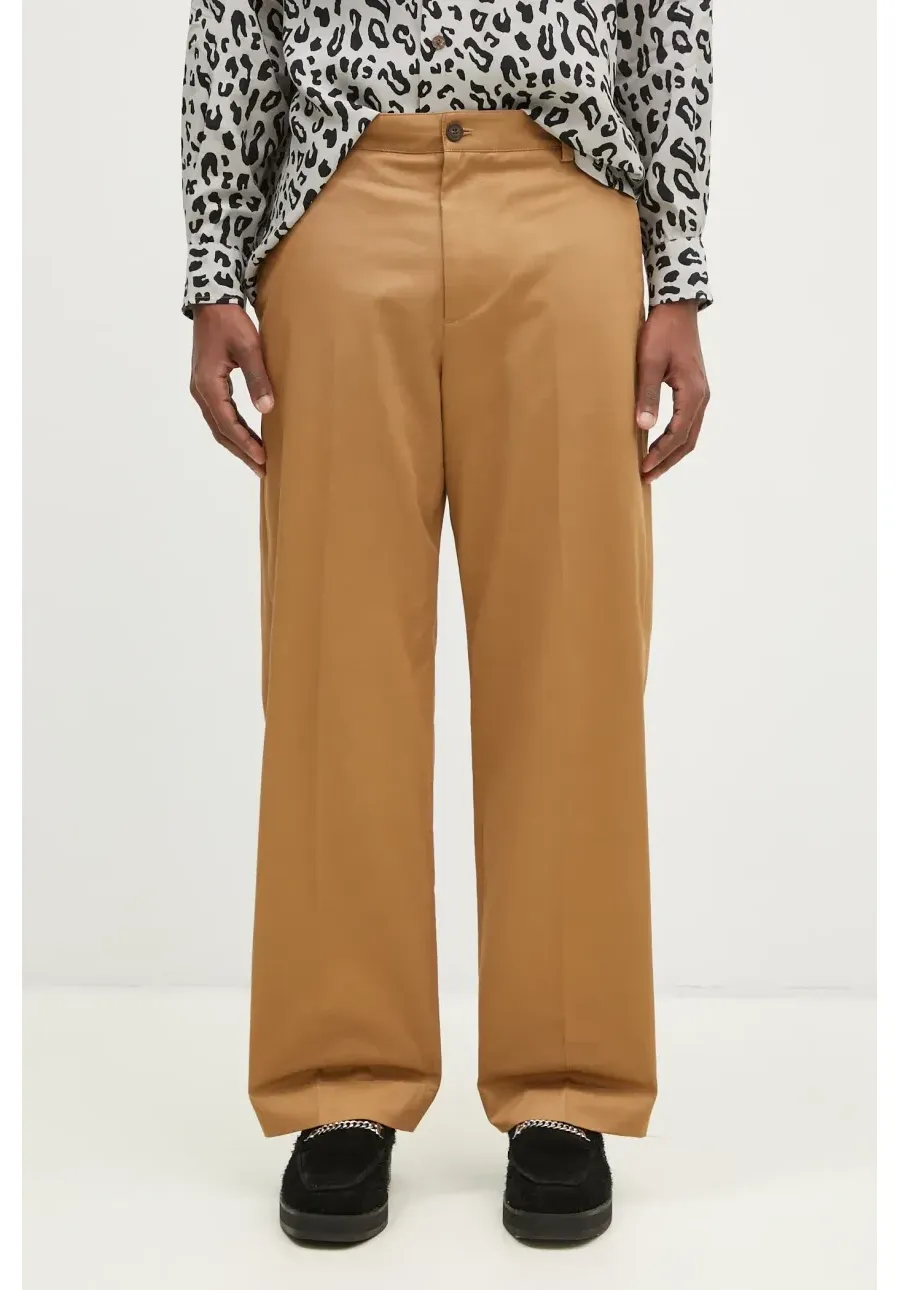 obrazek 1 Maison Kitsuné spodnie bawełniane Relaxed Chino kolor beżowy proste MM01106WW0078