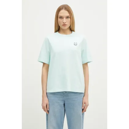 Zdjęcie Maison Kitsuné t-shirt bawełniany Bold Fox Head Patch Comfort damski kolor turkusowy MW00127KJ0119