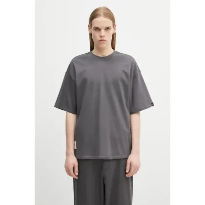 Zdjęcie Alpha Industries t-shirt bawełniany Studio Edition T męski kolor szary gładki 156550