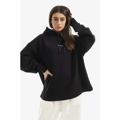 Zdjęcie Tom Wood bluza bawełniana Gallia damska kolor czarny z kapturem z nadrukiem 22192.975-BLACK