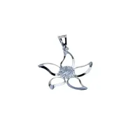 Picture Italian flower pendant with a central light point and a worked edge