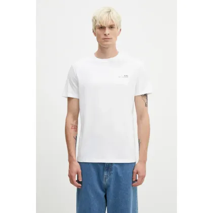 Zdjęcie A.P.C. t-shirt bawełniany Standard Item Gots męski kolor biały z nadrukiem COHBO-M26404