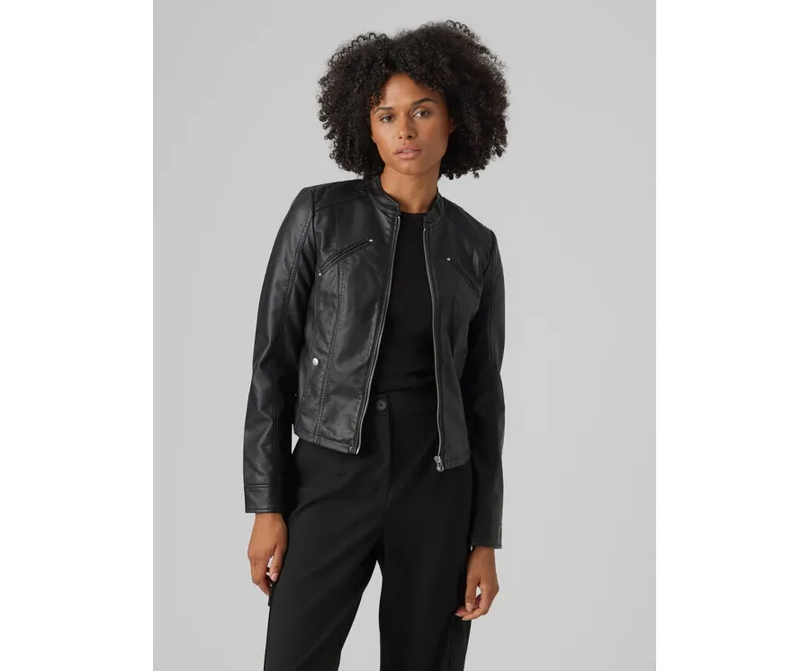 obrazek 1 Vero Moda Kurtka z imitacji skóry Favodona 10288555 Czarny Regular Fit