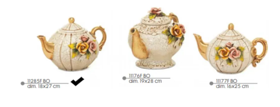 obrazek 1 Piękny czajnik z kwiatami 18cm - Valle d'oro Patchi