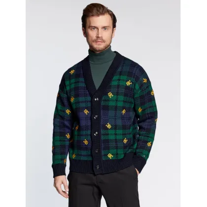 Zdjęcie Tommy Hilfiger Kardigan Monogram MW0MW29037 Granatowy Regular Fit