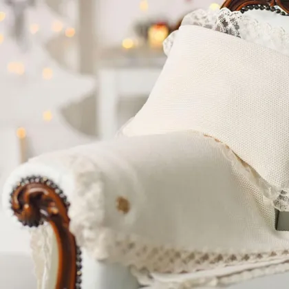 Zdjęcie Kocyk Princess z koronką 100% bawełna