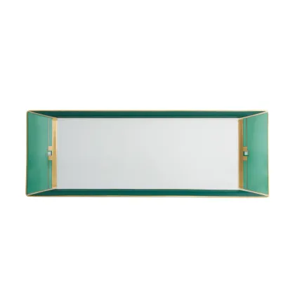 Picture Emerald porcelain tart tray with Art Deco finish - Vista Alegre