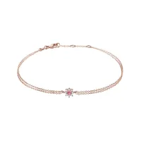 Zdjęcie Bransoletka z różowego złota z kwiatem z różowego szafiru i diamentu KLENOTA