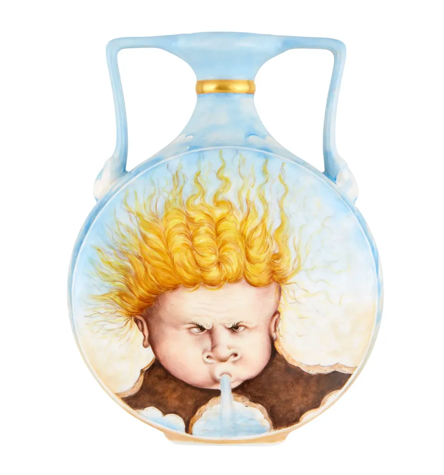 obrazek 1 Luksusowa porcelanowa flaszka z przedstawieniem wiejącego wiatru - Vista Alegre