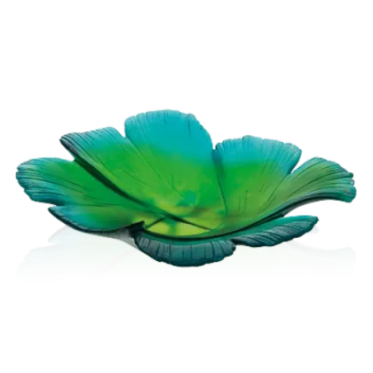 Zdjęcie Stylowa kryształowa misa inspirowana liśćmi miłorzębu – marka Daum