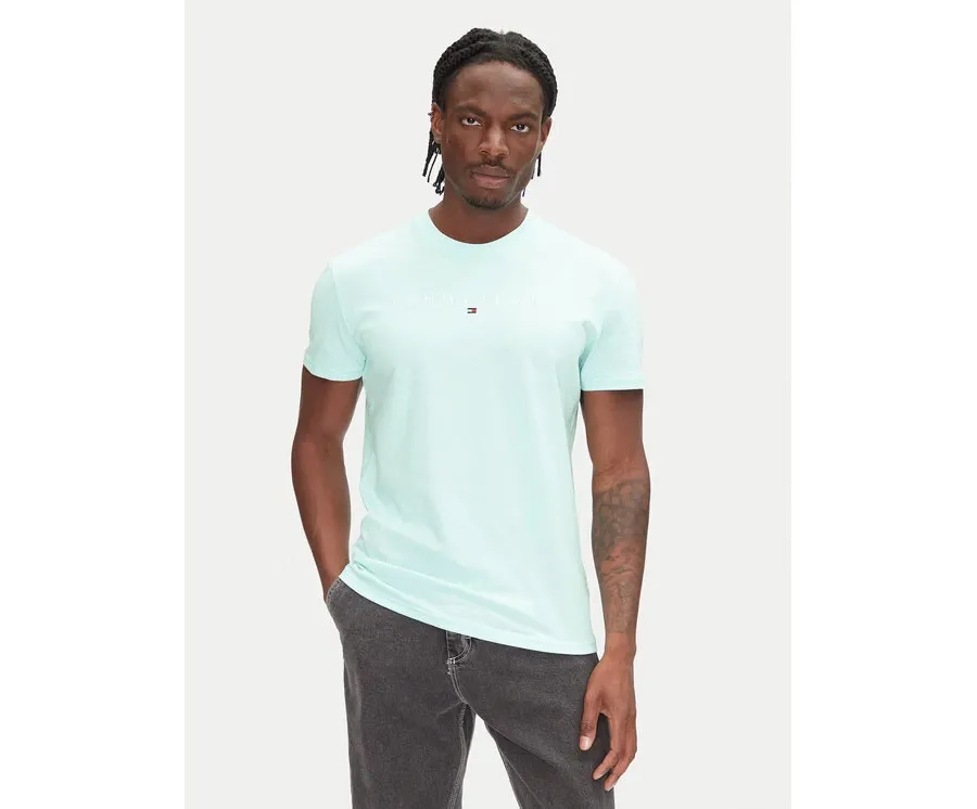 obrazek 1 Tommy Jeans T-Shirt Linear Logo DM0DM20744 Zielony Regular Fit