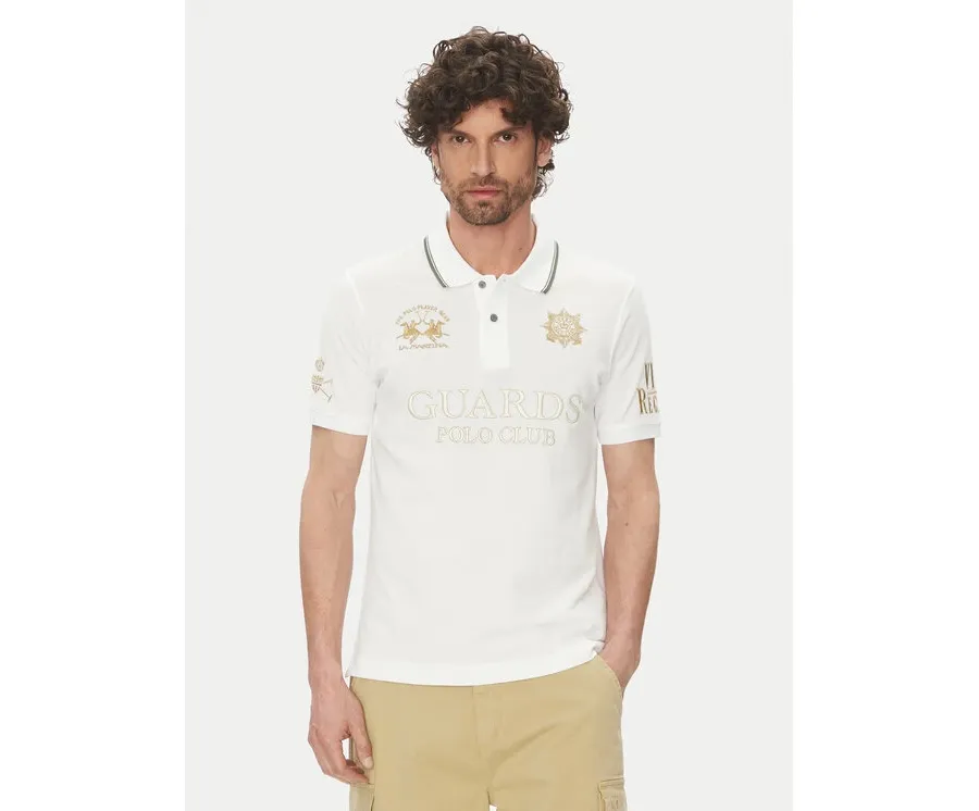 obrazek 1 La Martina Polo Achille MAPG30 PK097 Biały Regular Fit