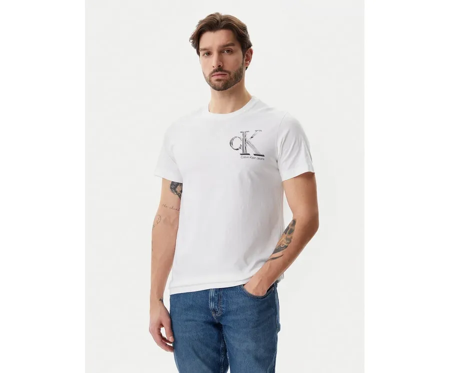 obrazek 1 Calvin Klein Jeans T-Shirt Meta Monogram J30J325498 Biały Regular Fit
