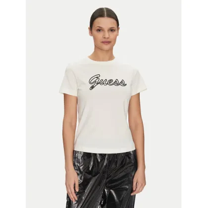 Zdjęcie Guess T-Shirt V5GI02 K9RM1 Écru Slim Fit
