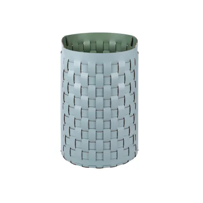 Zdjęcie Jasnobłękitny stylowy kosz Bottega Ø40xH57 cm z wewnętrznym wkładem
