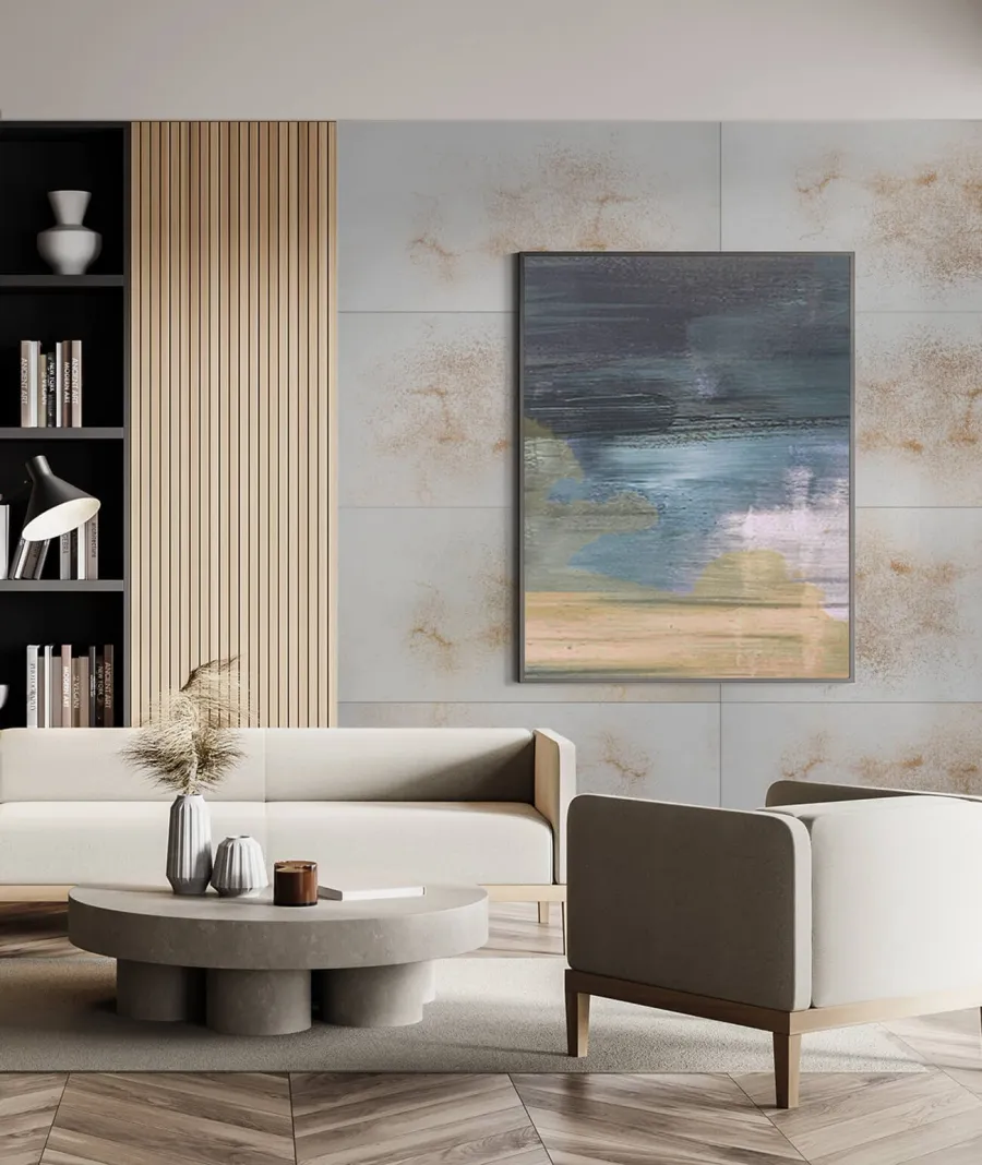 obrazek 1 120x60 cm DS - (jasny popiel, złote kruszywo) - płyta beton architektoniczny ultralekka