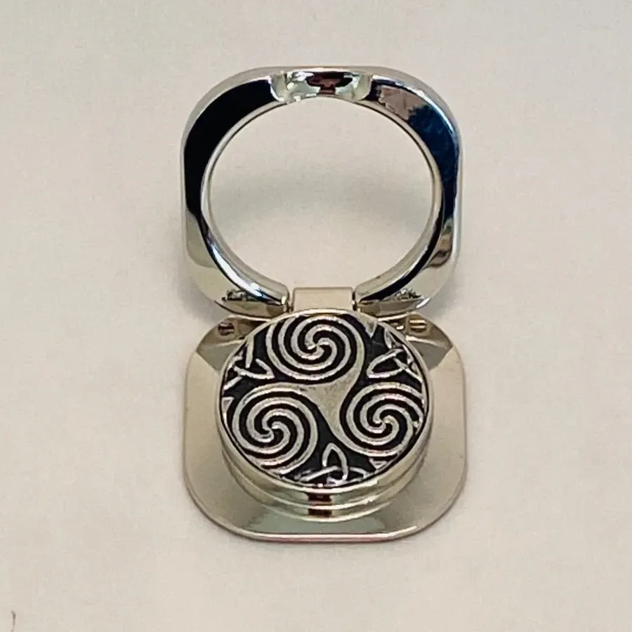 obrazek 1 Wyjątkowy uchwyt Pop Socket na telefon komórkowy z pewteru zdobiony celtyckim spiralnym wzorem
