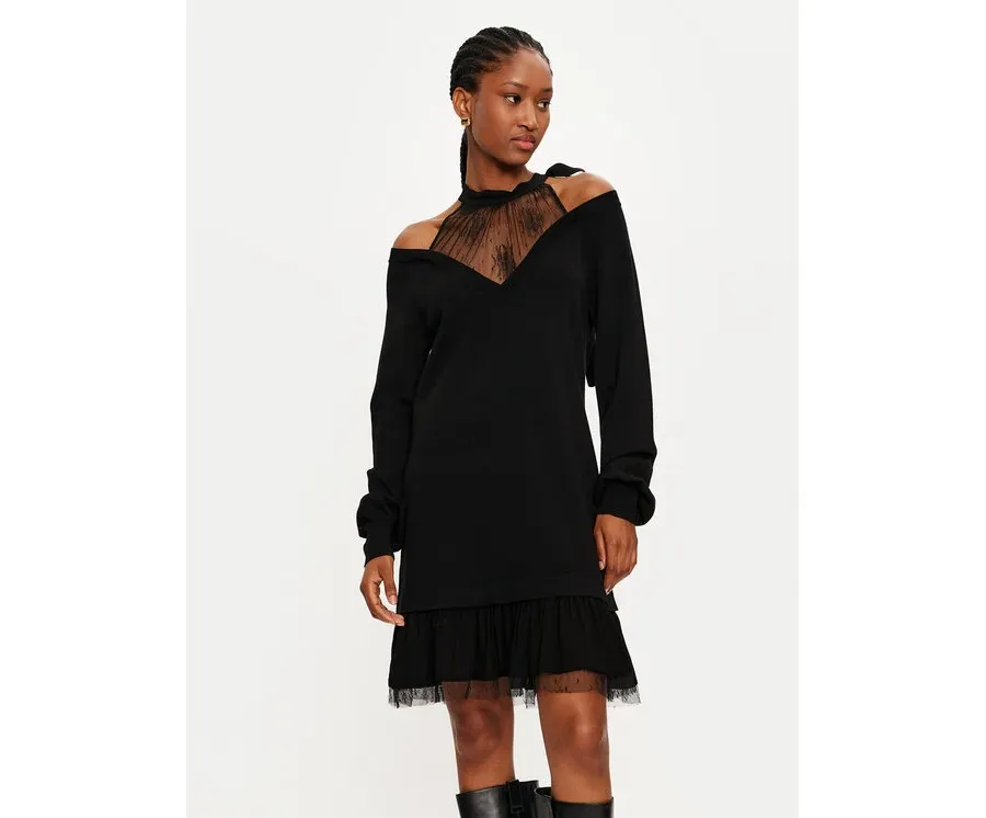 obrazek 1 TWINSET Sukienka dzianinowa 242TP3020 Czarny Relaxed Fit