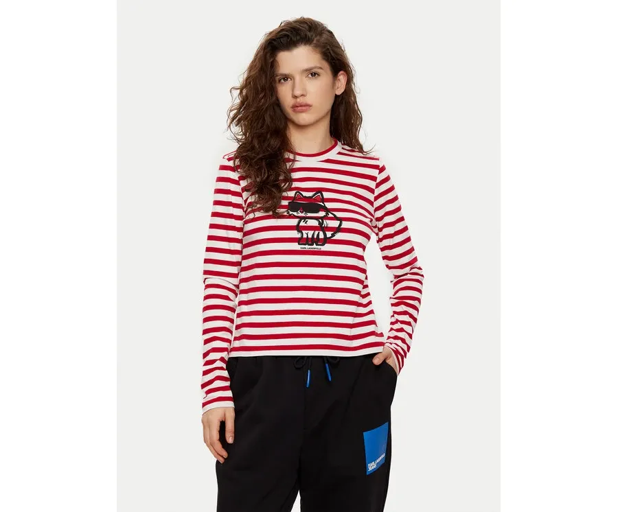 obrazek 1 KARL LAGERFELD Bluzka A1W17137 Czerwony Regular Fit