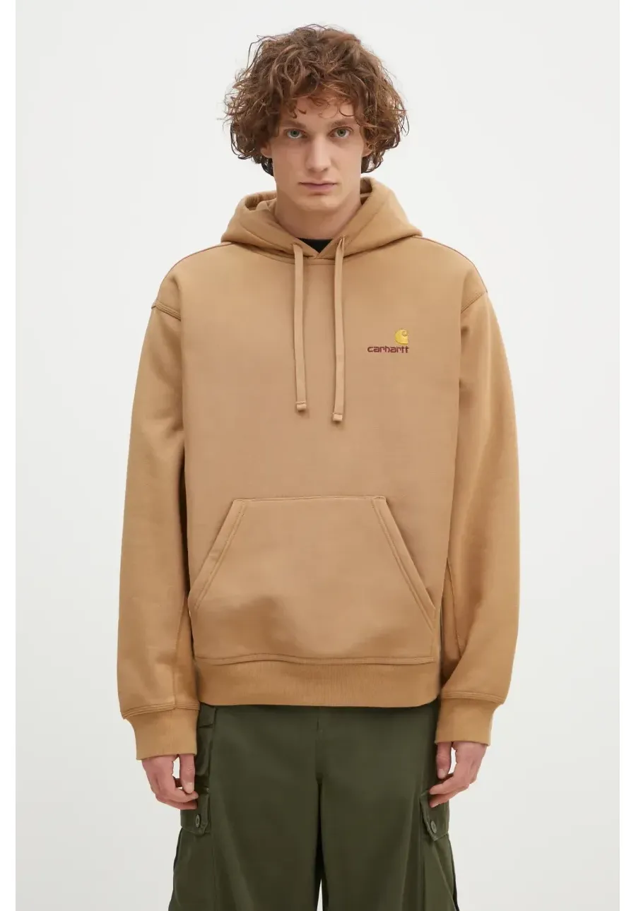 obrazek 1 Carhartt WIP bluza Hooded American Script Sweat męska kolor zielony z kapturem z aplikacją I028279.2FSXX