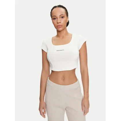 Zdjęcie Converse Top W Wordmark Corset Top 10026506-A02 Écru Slim Fit