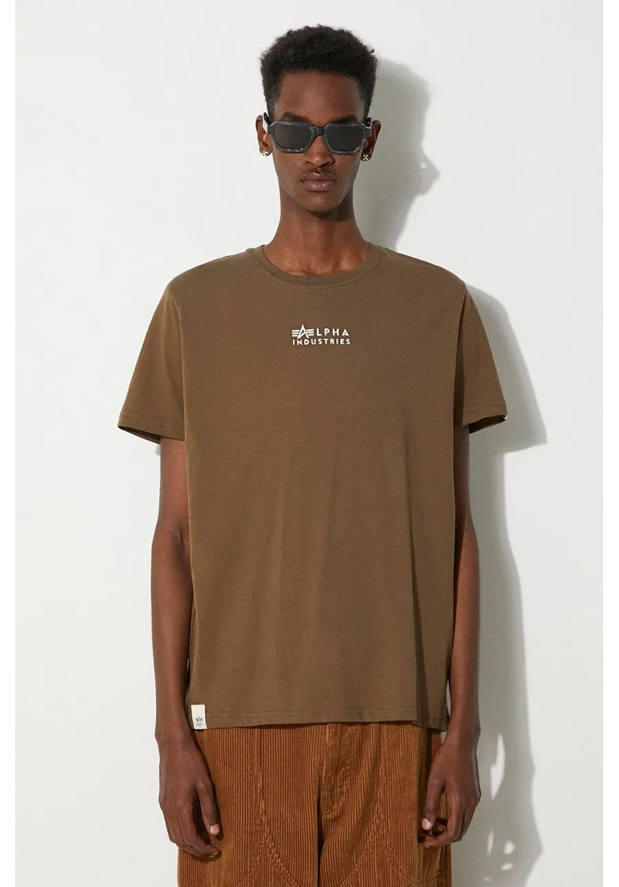 obrazek 1 Alpha Industries t-shirt bawełniany kolor zielony gładki 118529.629-ZIELONY