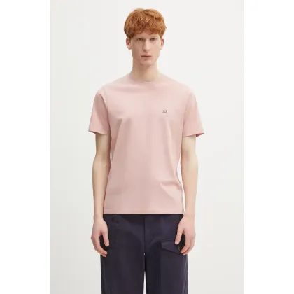 Zdjęcie C.P. Company t-shirt bawełniany męski kolor różowy z nadrukiem 18CMTS030A005100W
