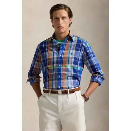 Zdjęcie Polo Ralph Lauren koszula bawełniana męska kolor niebieski regular z kołnierzykiem klasycznym 710960639